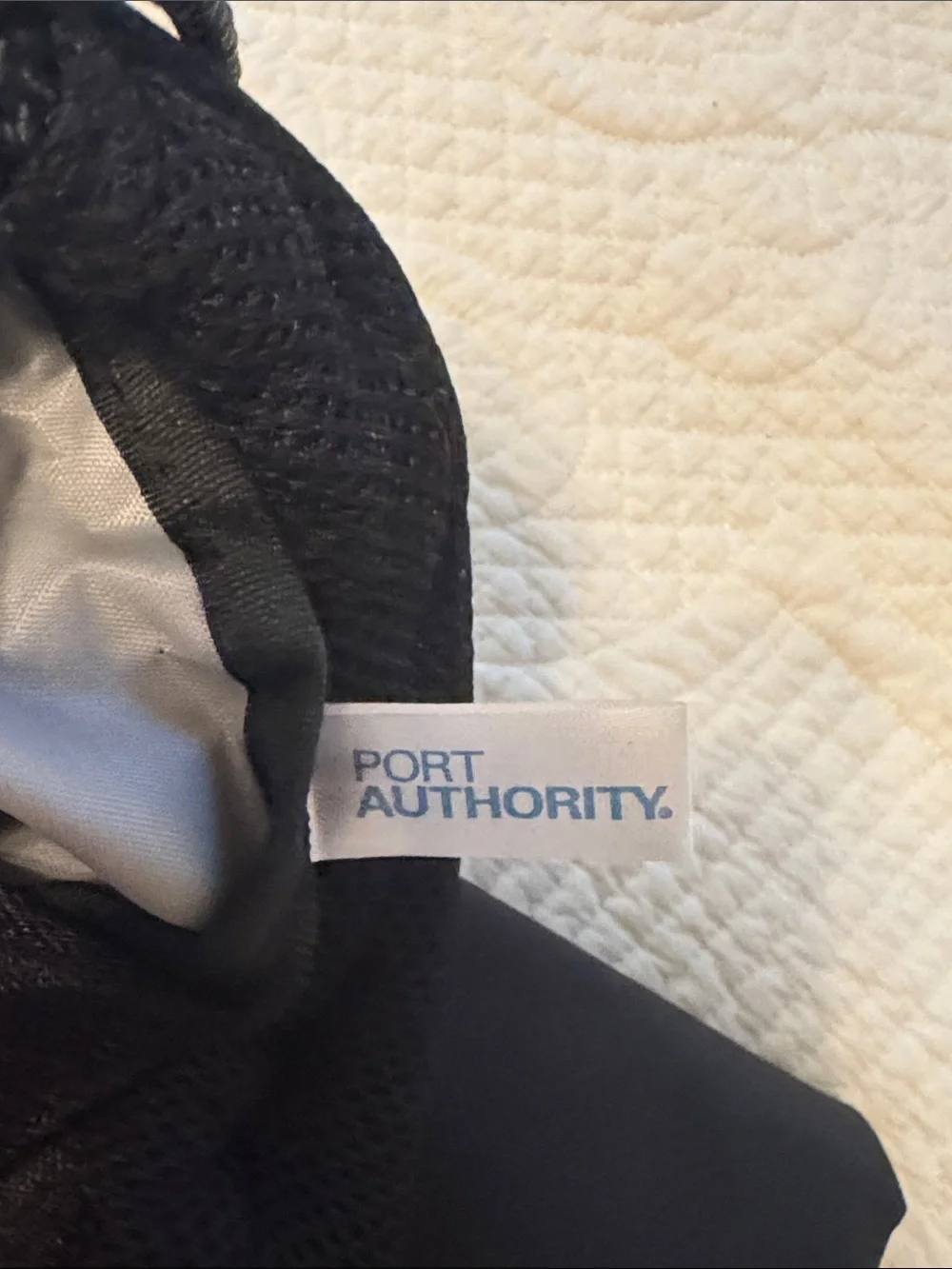 Perry Ellis Black Drawstring Backpack with Logo